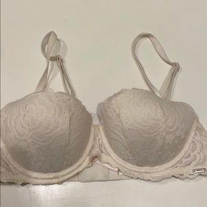 PINK White Lace Bra